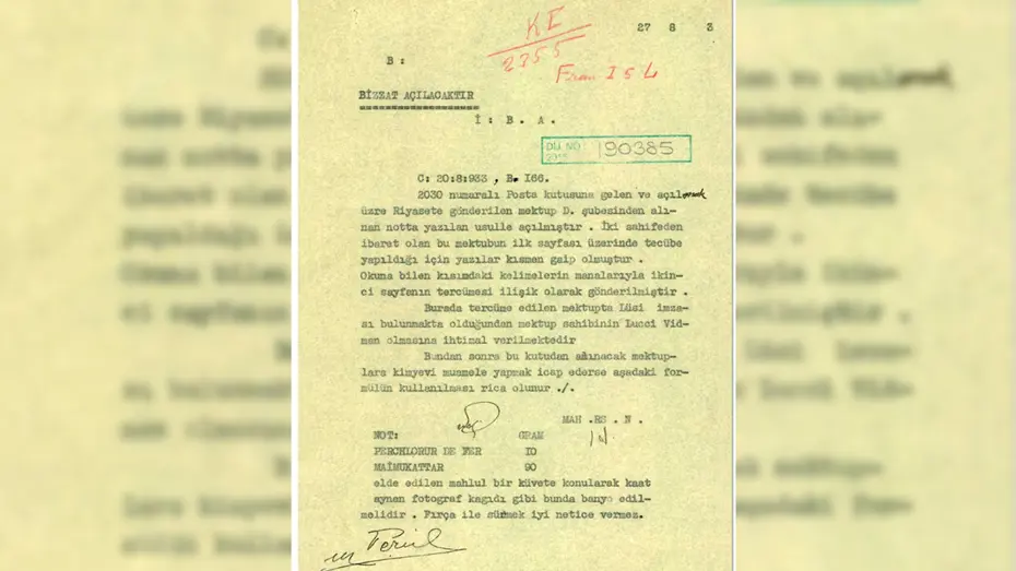 MİT'ten Tarihi Belge: 91 Yıl Önceki Gizli Mektup Açma Formülü