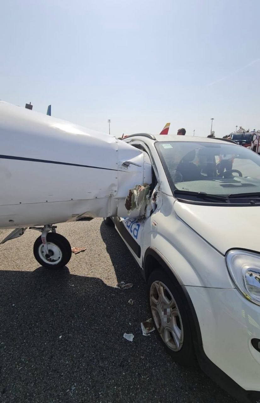Milano Linate Havalimanı'nda Şoke Eden Kaza: Pistte Jete Araç Çarptı