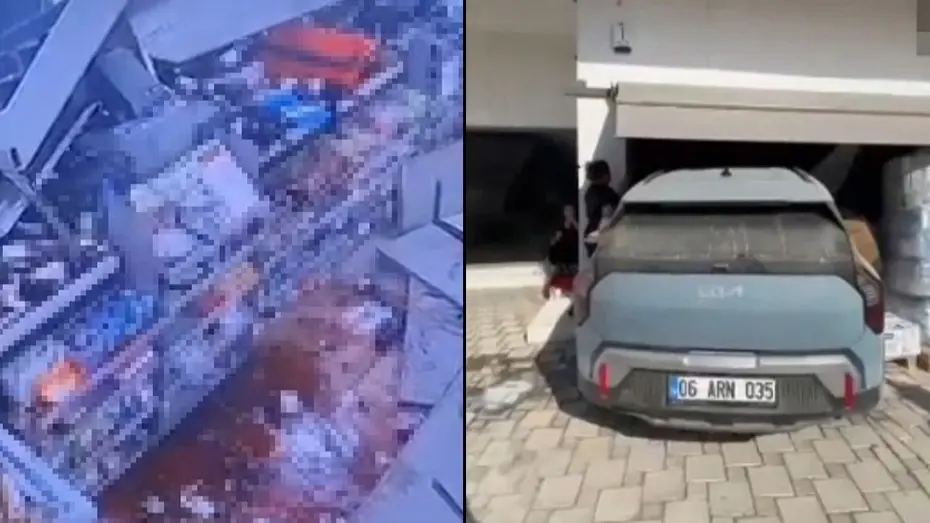 Muğla'da Korkunç Kaza: Otomobil Markete Daldı, Facianın Eşiğinden Dönüldü