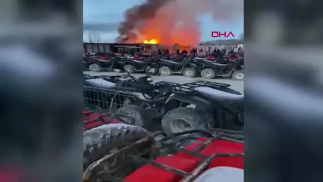 Kapadokya'da ATV İşletmesinde Korkutan Konteyner Yangını