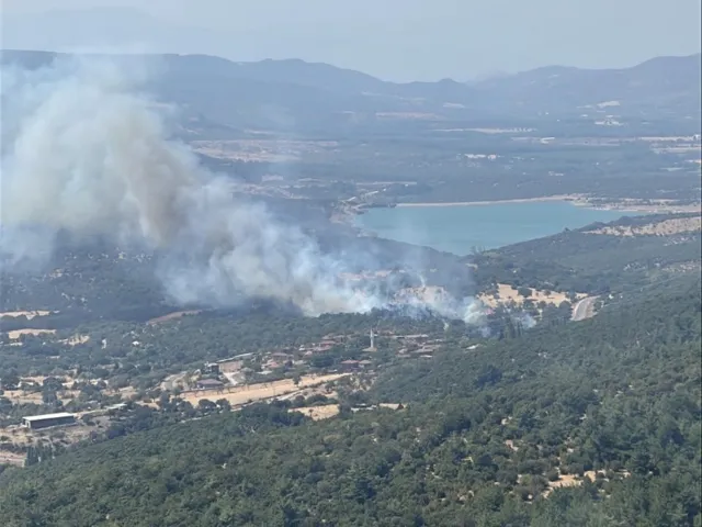 Çanakkale'de Tarım Arazisi ve Merada Yangın Çıktı