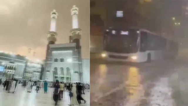 Mekke'de Şiddetli Sağanak ve Fırtına Hayatı Olumsuz Etkiledi