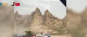 Kapadokya'da peribacası çöktü: İki kişi hayatını kaybetti