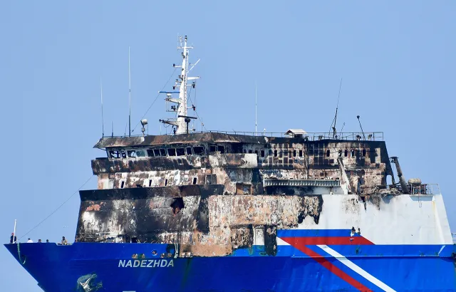 Karadeniz'de Vurulan NADEZHDA Gemisi Samsun'da: Saldırının İzleri İlk Kez Görüntülendi