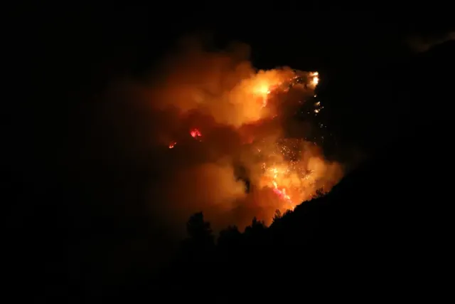 Antalya Kaş'ta Orman Yangını Sürüyor: Gece Saatlerinde Hava Desteği Durdu